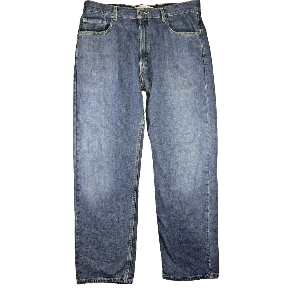 Vintage Y2K Levis 569 Jeans Loose Straight Mens 36x34 Blue Dark Wash